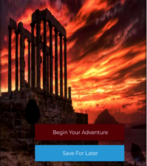 Frommer's app with an image of Cape Sounio at sundown