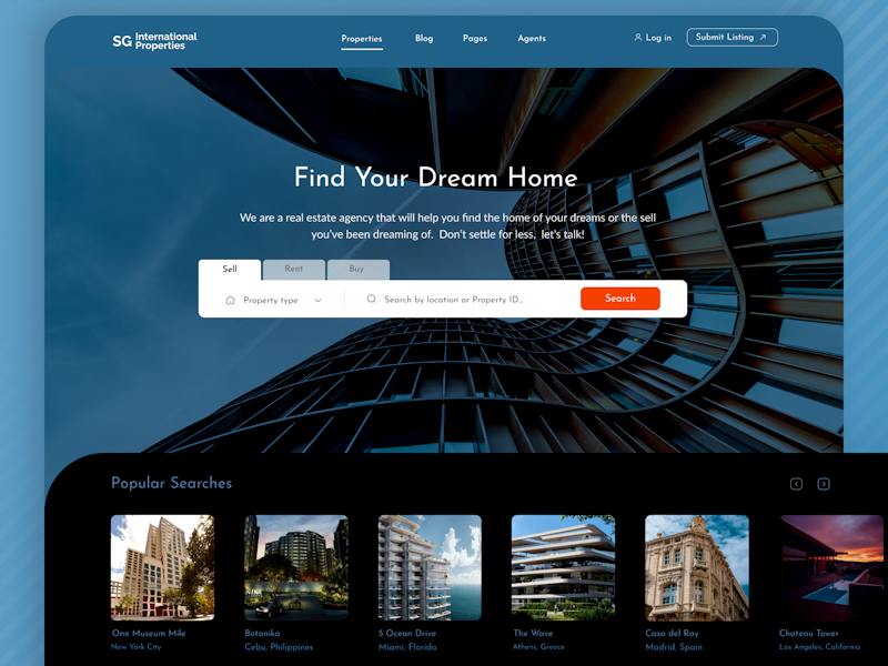 real estate app/web site showcasing an image in Central Park